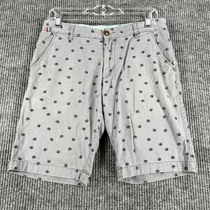 Primo Shorts Mens 30 Gray Chino Geometric Jolly Roger Outdoor Golf Casual